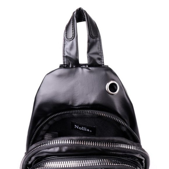 Sling Bag / Belt Bag Quilted - Black- Nylon Polyester - Multi Compartment - NWT - Picture 7 of 9